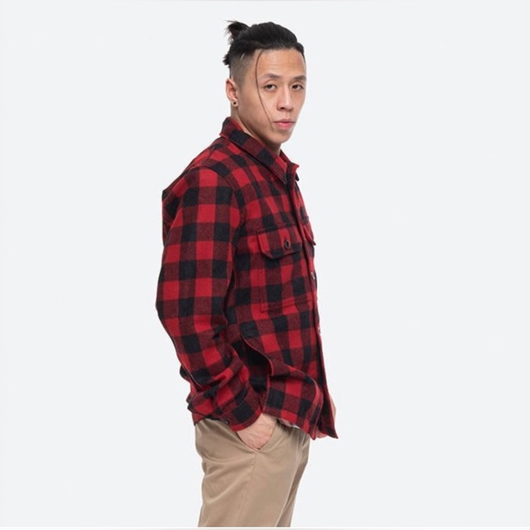 Norse Projects Kyle Wool Shirt Jacket in red plaid - Picture 4 of 13